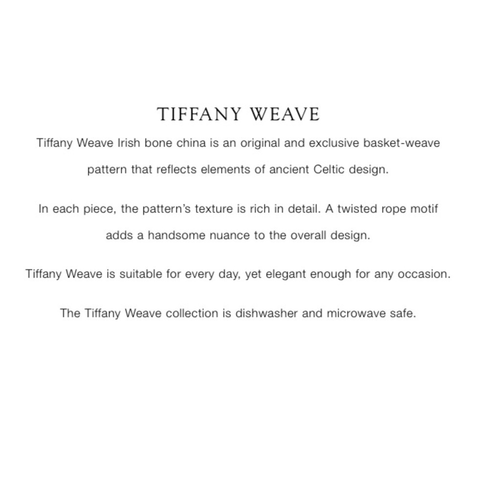 5 piece Place setting of basket weave Tiffany & Co china - Picture 2 of 2